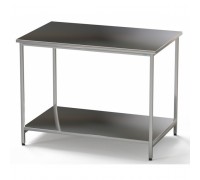 Стол медицинский инструментальный прямой с полкой Э-1180/750/1/П из нержавеющей стали