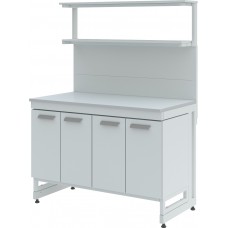 Стол лабораторный с двумя полками МОДЕЛИ: ЛК-900 СП, ЛК-1200 СП, ЛК-1500 СП, ЛК-1800 СП