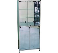 Шкаф медицинский из нержавеющей стали двустворчатый